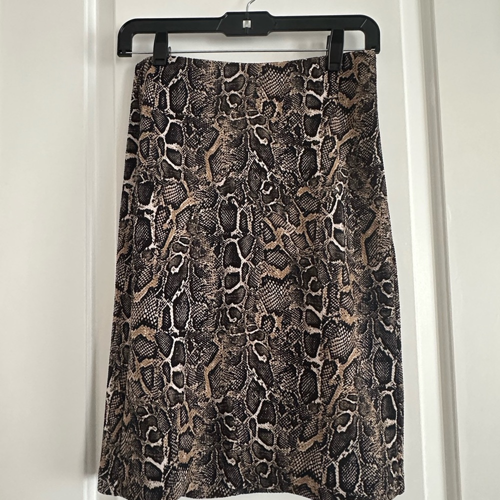 New York & Company Brown Black Knee-Length Pencil Skirt
